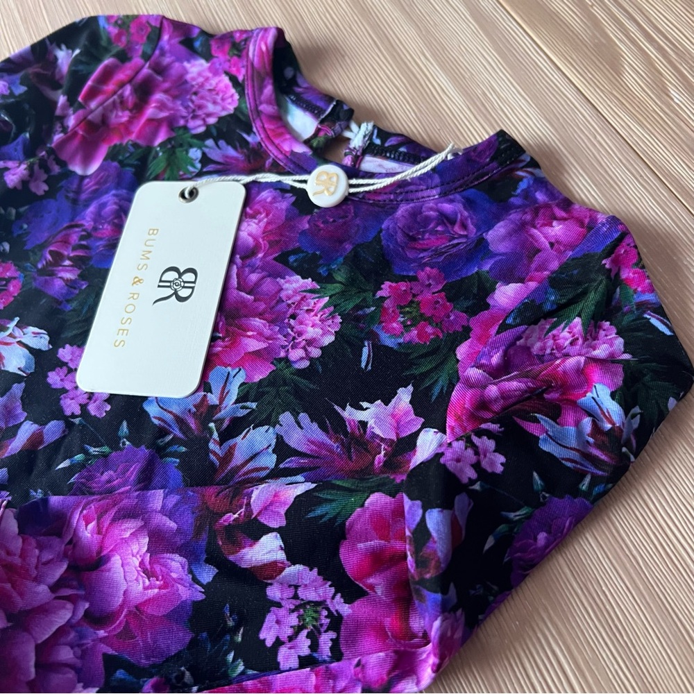 Bums & Roses Midnight Bloom Convertible Ruffle Dress - Picture 4 of 5